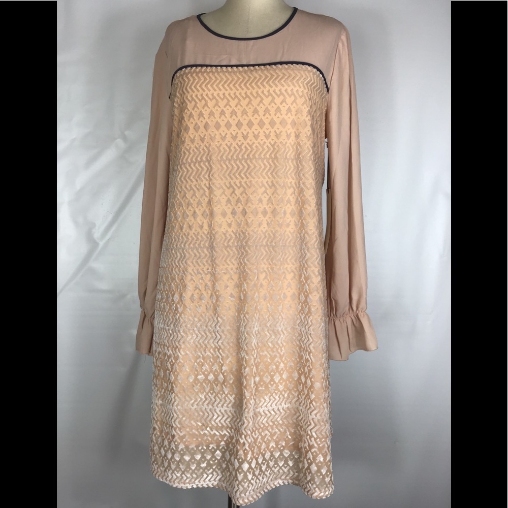 Penelope rose nude tent long sleeve dress